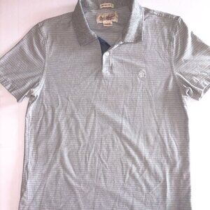 Original Penguin Heritage Slim Fit Short Sleeve Polo Gray White Stripe S